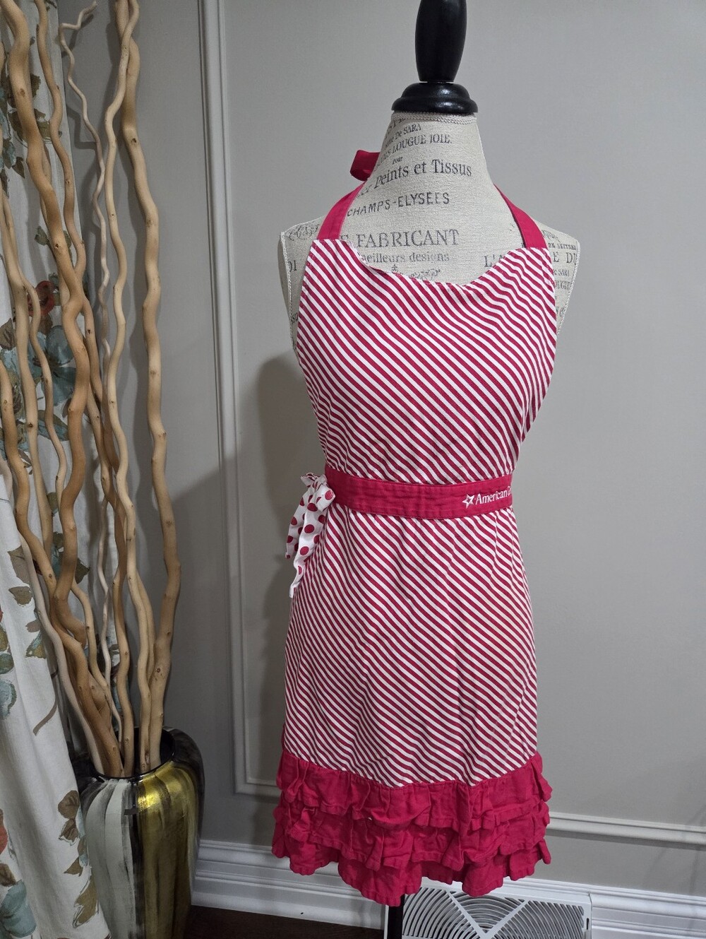 Williams Sonoma ×American Girl  Striped Kitchen Apron with Ruffle Trim Adult